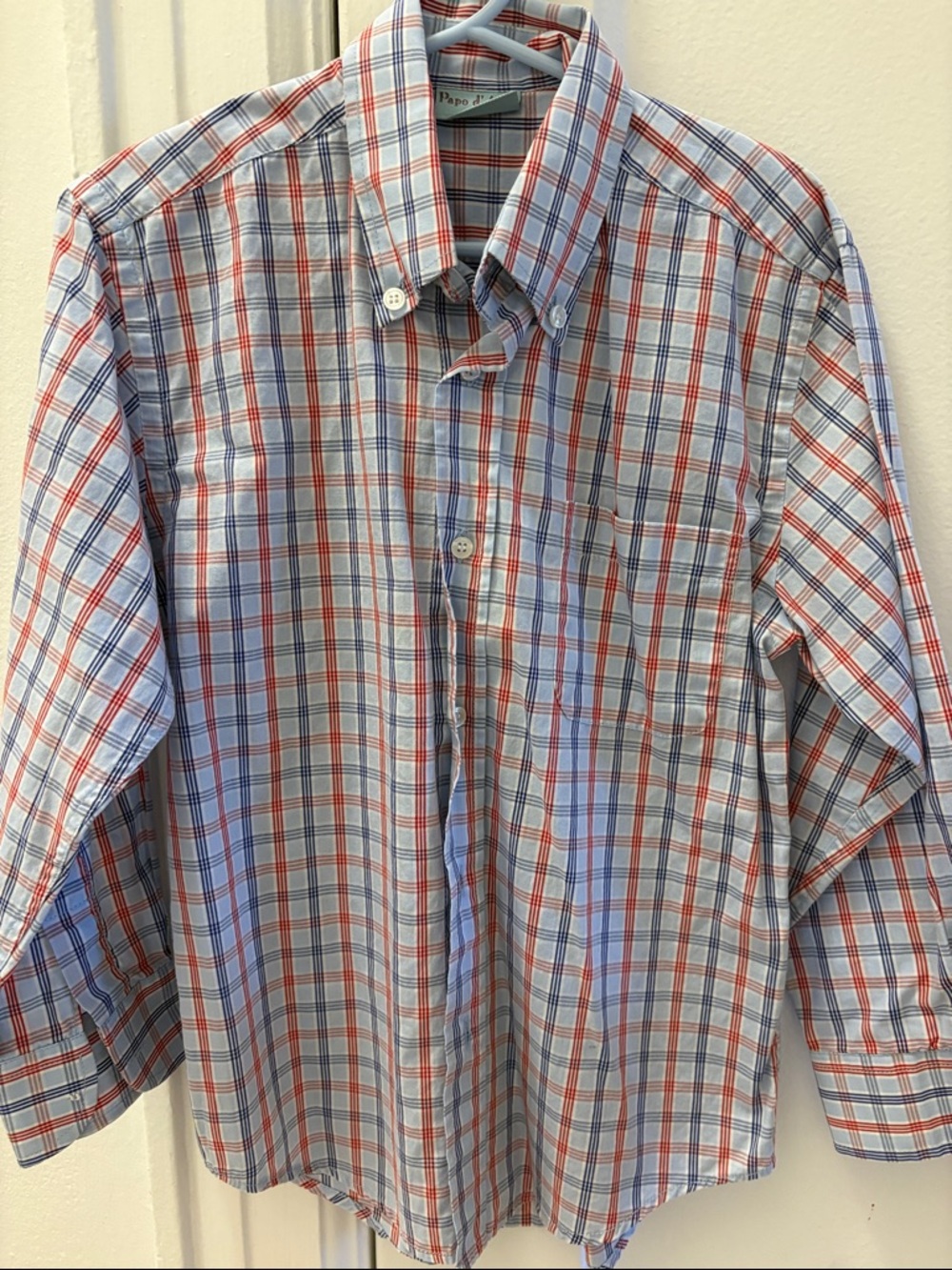 Papo d'Anjo Men's Plaid Button-Down Shirt - White, Red & Blue